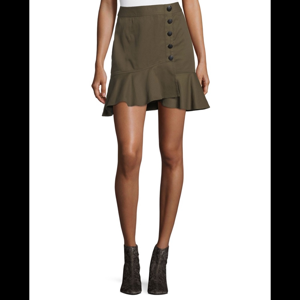 Veronica Beard Claremont Canvas Ruffled Skirt 2